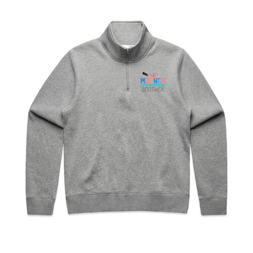 Women's half-zip crew (grey/cream) Thumbnail